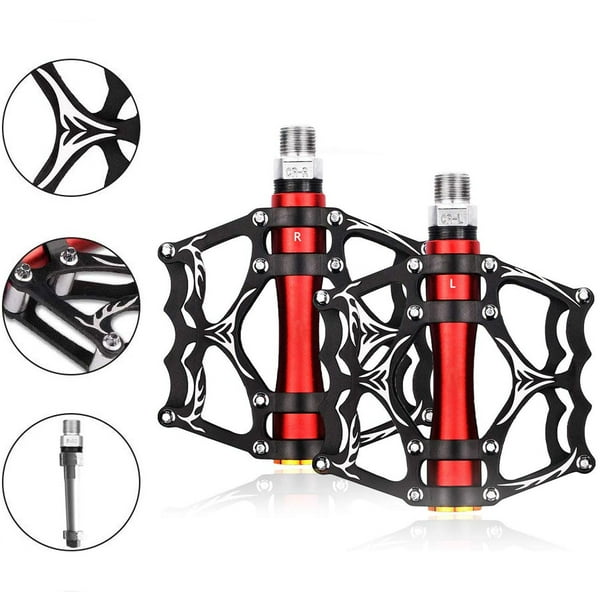 9//16/" Bike Pedals Aluminum Alloy Mountain Road Bicycle Flat Platform MTB Cycling
